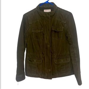 ⚜️ ARMY GREEN JACKET ZIPPER & BUTTON DOWN WITH DRAW STRING WAIST